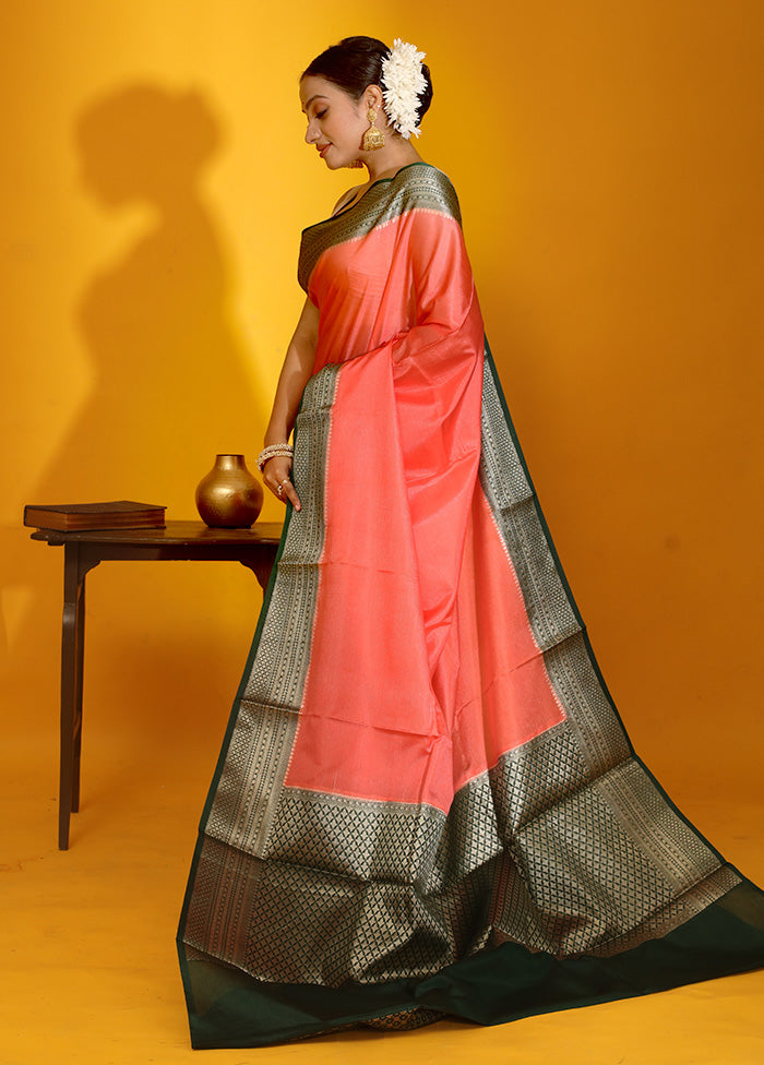 Pink Dupion Silk Saree With Blouse Piece - Indian Silk House Agencies