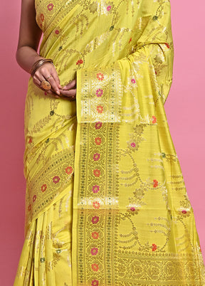 Green Dupion Silk Saree With Blouse Piece - Indian Silk House Agencies