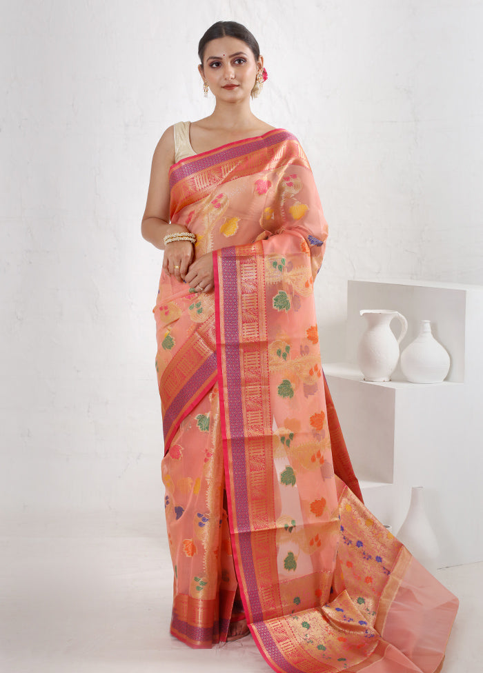 Cream Organza Saree With Blouse Piece - Indian Silk House Agencies