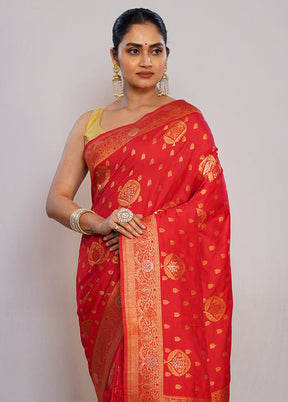 Pink Dupion Silk Saree With Blouse Piece - Indian Silk House Agencies