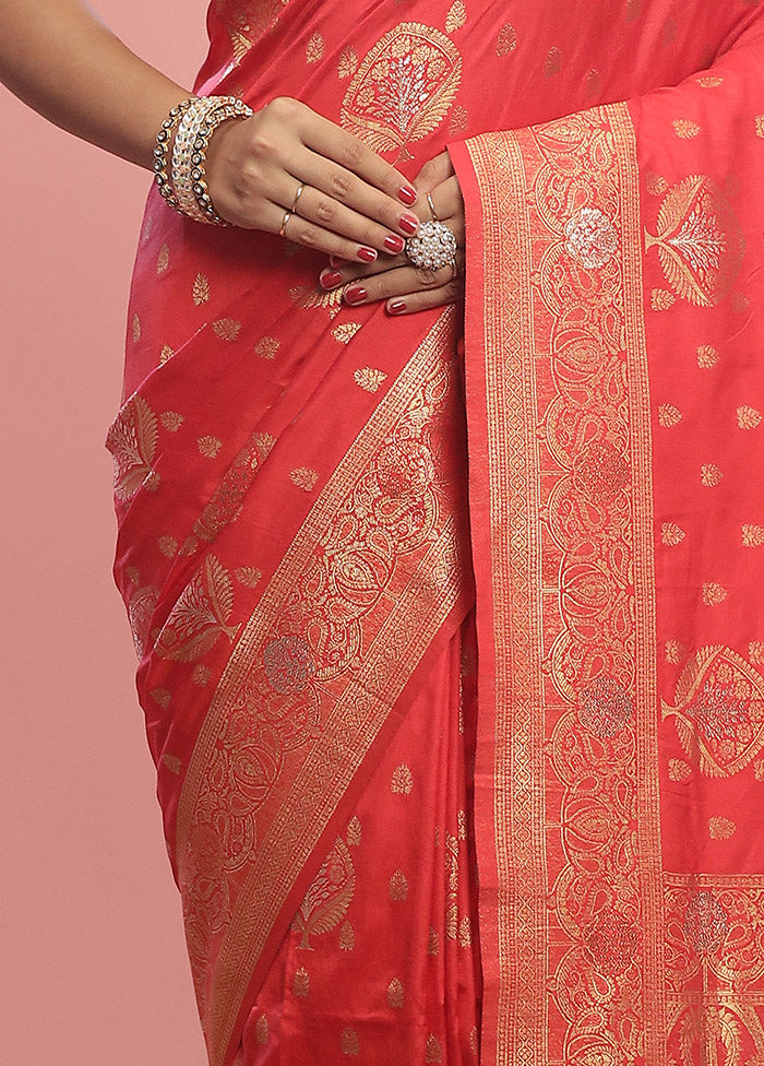 Pink Dupion Silk Saree With Blouse Piece - Indian Silk House Agencies