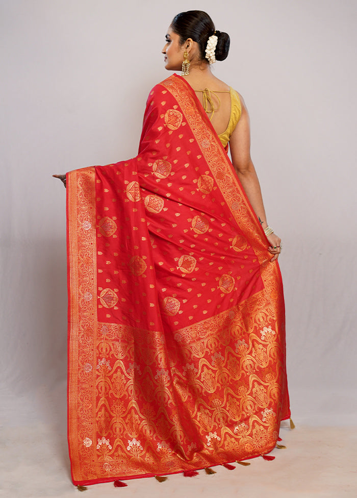 Pink Dupion Silk Saree With Blouse Piece - Indian Silk House Agencies