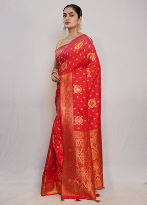 Pink Dupion Silk Saree With Blouse Piece - Indian Silk House Agencies