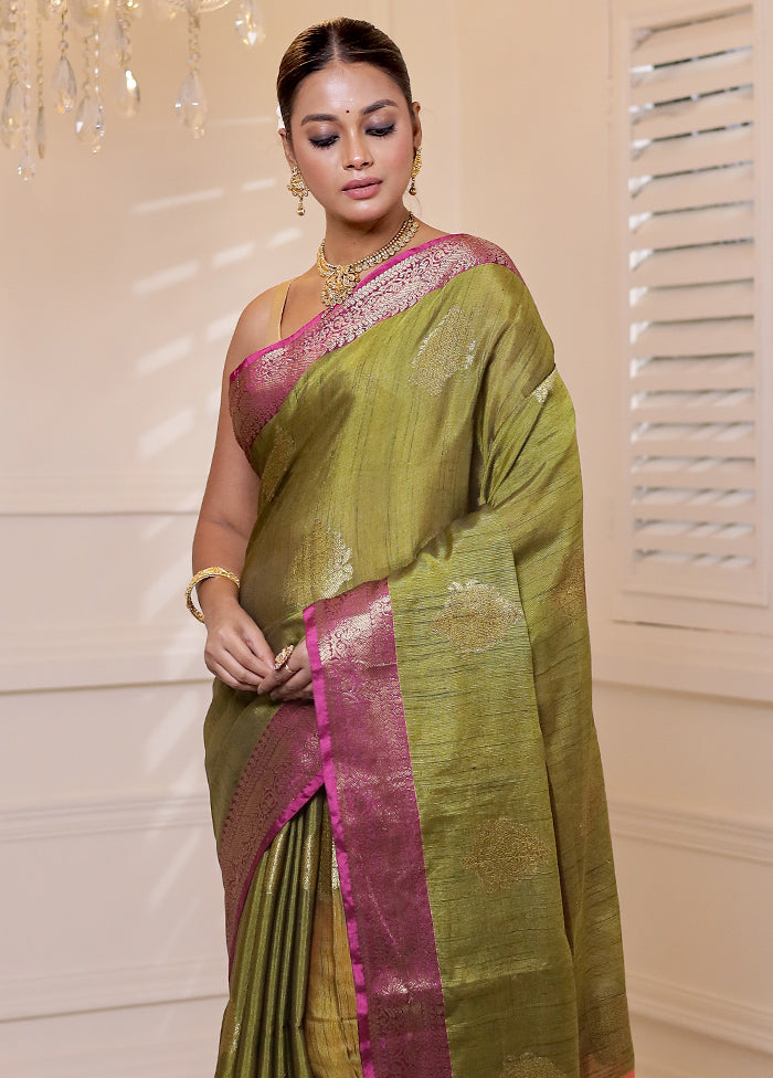 Multicolor Kora Silk Saree With Blouse Piece