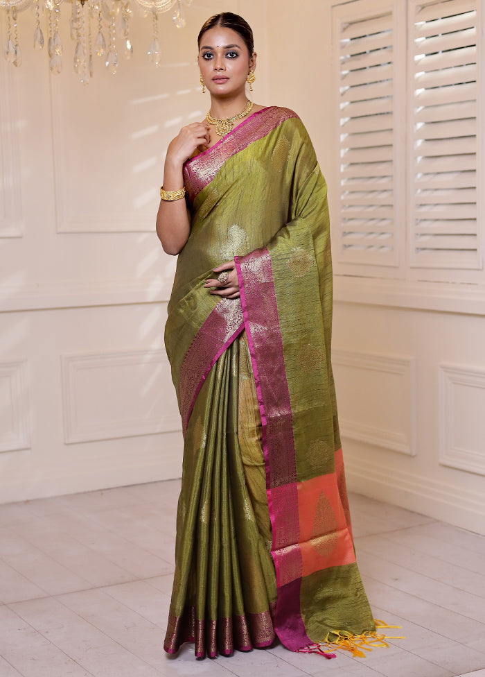 Multicolor Kora Silk Saree With Blouse Piece