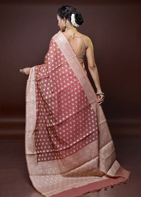 Pink Cotton Saree With Blouse Piece