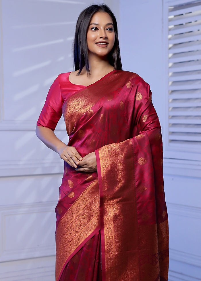 Purple Kanjivaram Silk Saree With Blouse Piece