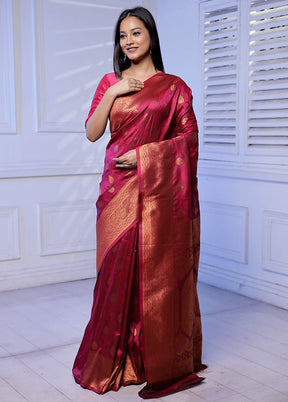 Purple Kanjivaram Silk Saree With Blouse Piece