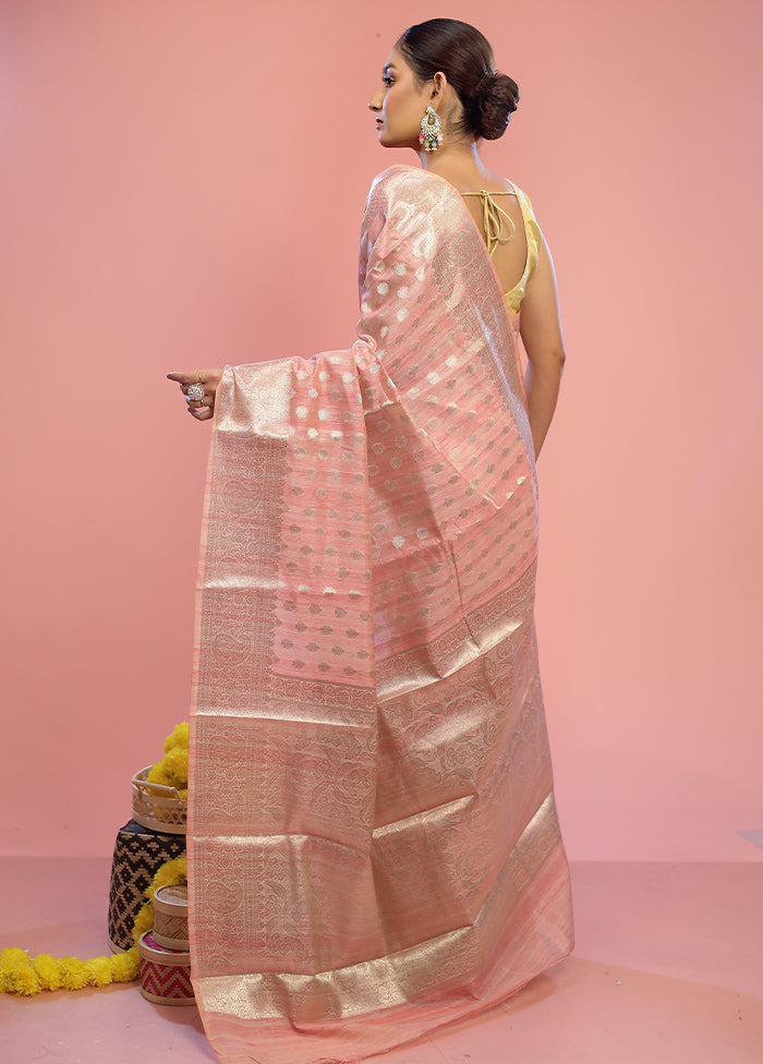 Pink Kora Silk Saree With Blouse Piece - Indian Silk House Agencies