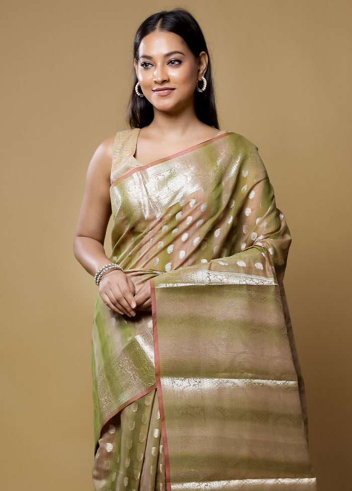 Cream Dupion Silk Saree With Blouse Piece