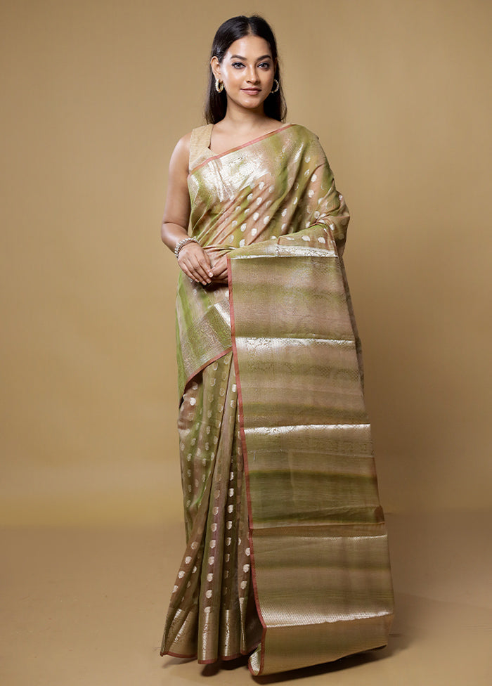 Cream Dupion Silk Saree With Blouse Piece