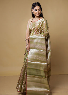 Cream Dupion Silk Saree With Blouse Piece