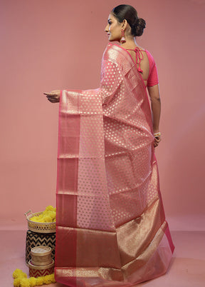 Pink Kora Silk Saree With Blouse Piece - Indian Silk House Agencies