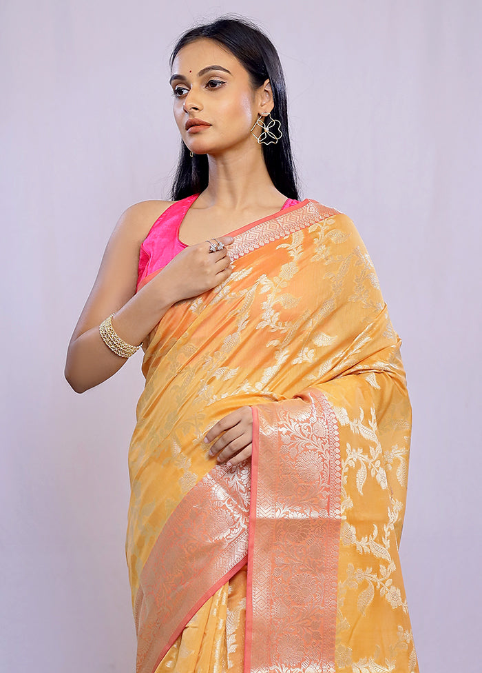 Rust Kora Silk Saree With Blouse Piece - Indian Silk House Agencies