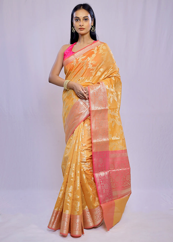 Rust Kora Silk Saree With Blouse Piece - Indian Silk House Agencies