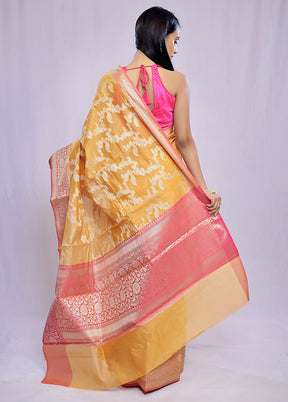 Rust Kora Silk Saree With Blouse Piece - Indian Silk House Agencies