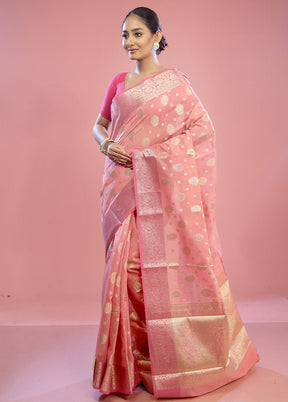 Pink Kora Silk Saree With Blouse Piece - Indian Silk House Agencies