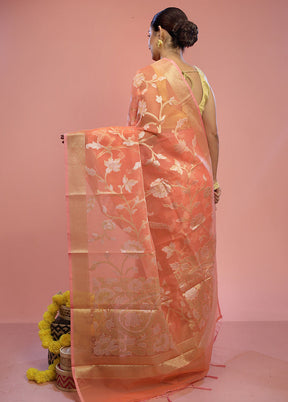 Pink Organza Saree With Blouse Piece - Indian Silk House Agencies