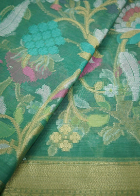 Green Organza Saree With Blouse Piece - Indian Silk House Agencies