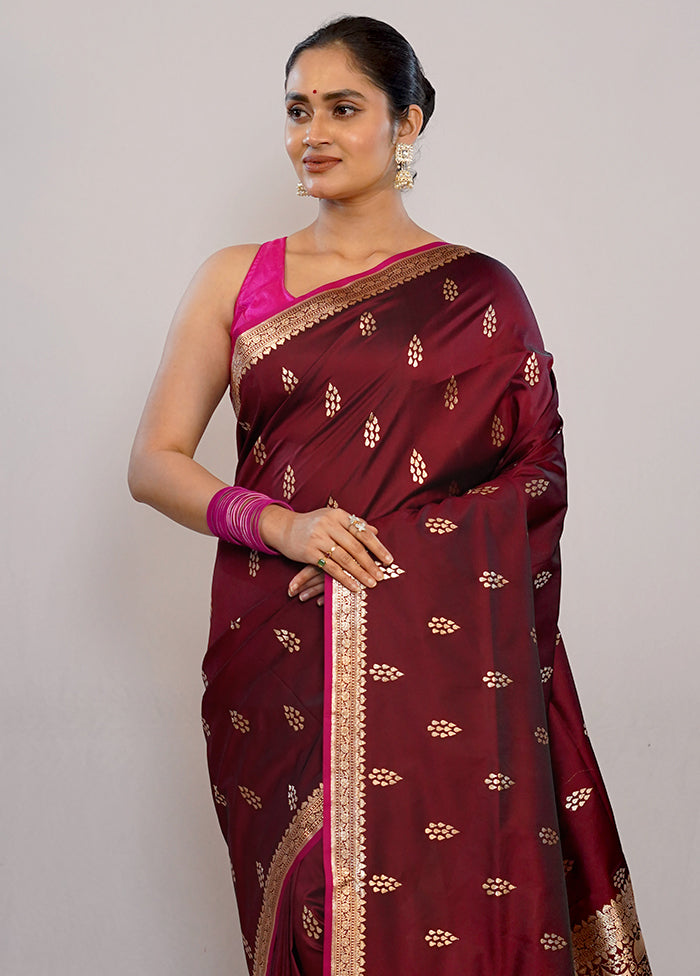 Purple Cotton Saree With Blouse Piece - Indian Silk House Agencies