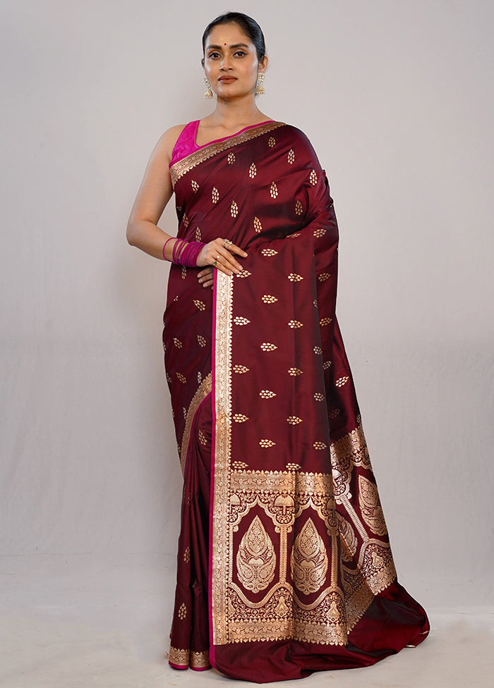 Purple Cotton Saree With Blouse Piece - Indian Silk House Agencies