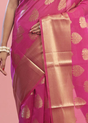 Pink Kora Silk Saree With Blouse Piece - Indian Silk House Agencies