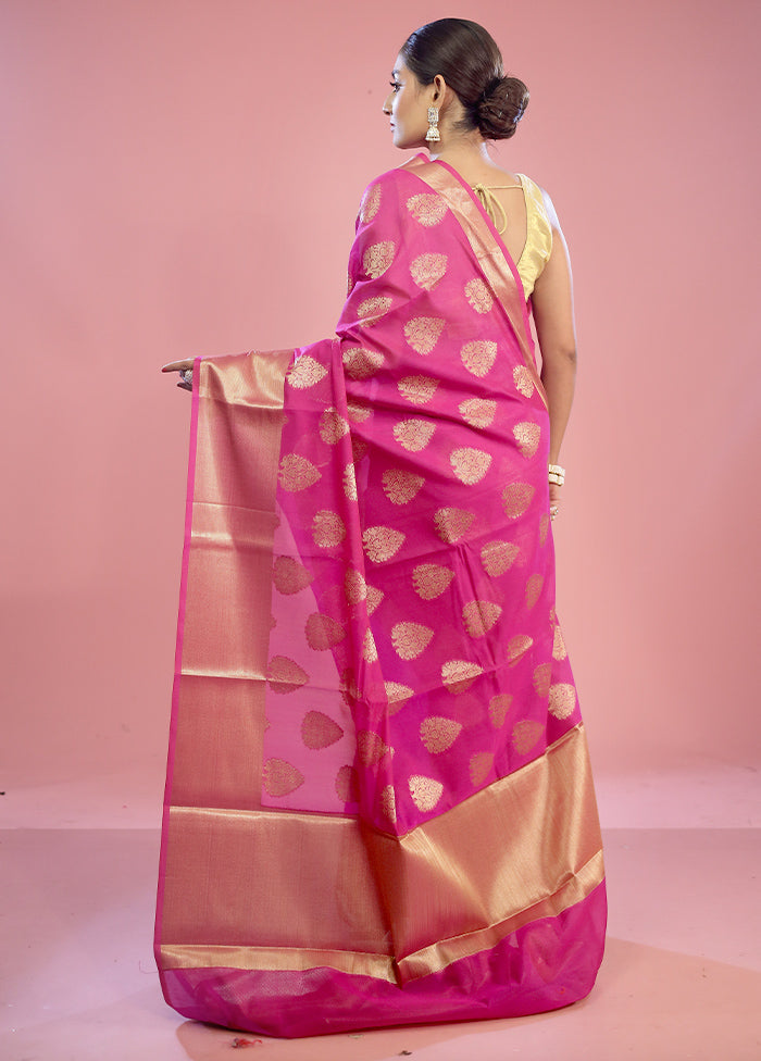 Pink Kora Silk Saree With Blouse Piece - Indian Silk House Agencies