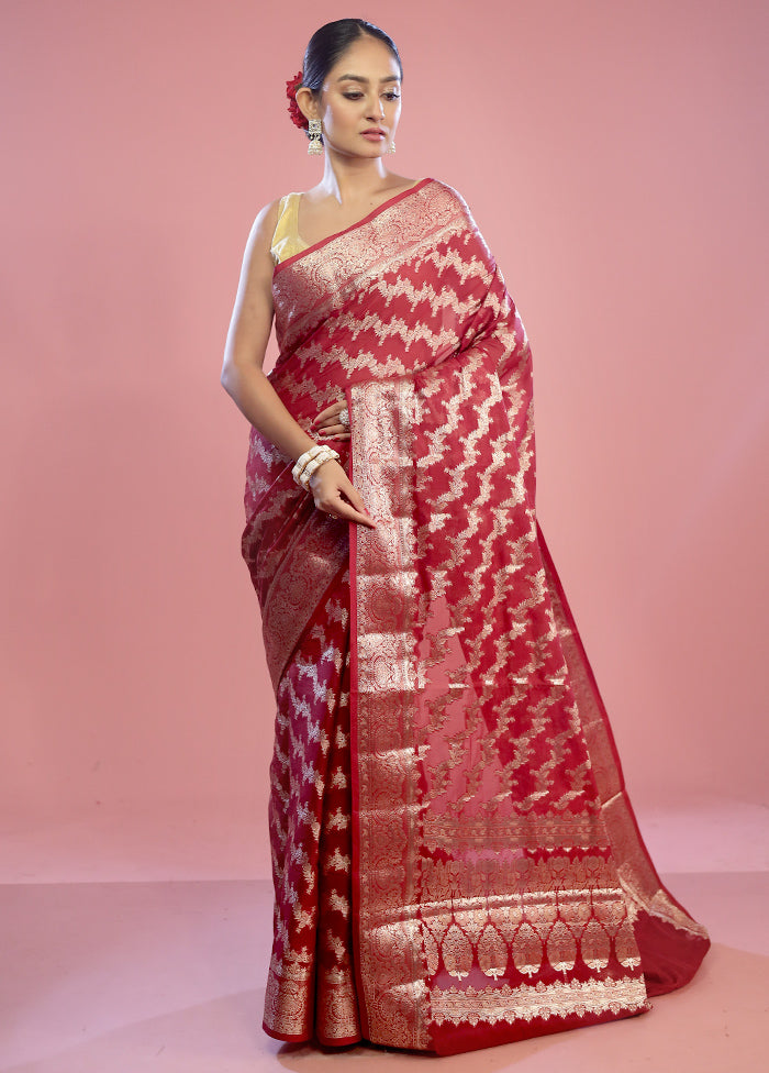 Maroon Kora Silk Saree With Blouse Piece - Indian Silk House Agencies