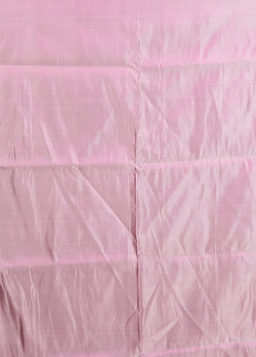 Pink Handloom Tanchoi Pure Silk Saree With Blouse Piece