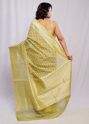 Green Pure Cotton Saree With Blouse Piece - Indian Silk House Agencies