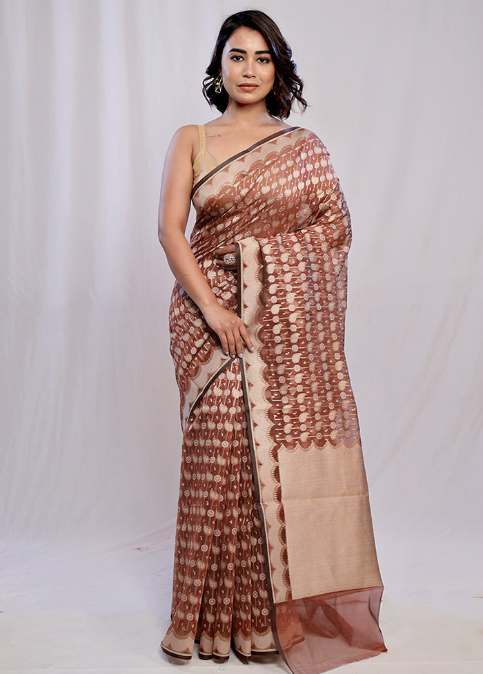 Brown Pure Cotton Saree With Blouse Piece - Indian Silk House Agencies