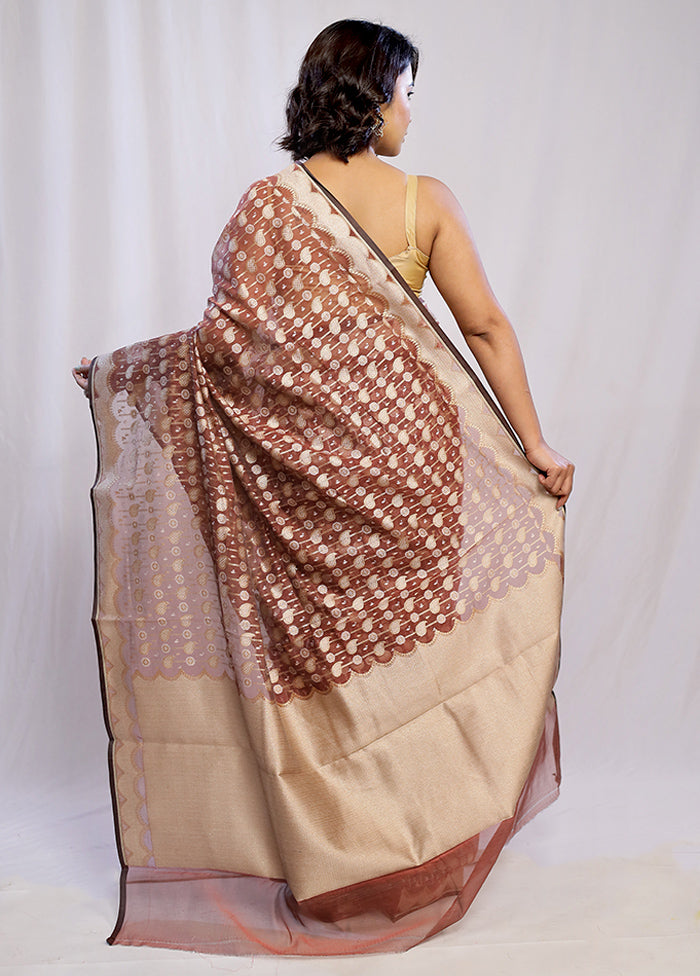 Brown Pure Cotton Saree With Blouse Piece - Indian Silk House Agencies