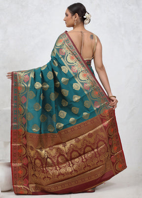 Green Kanjivaram Silk Saree With Blouse Piece