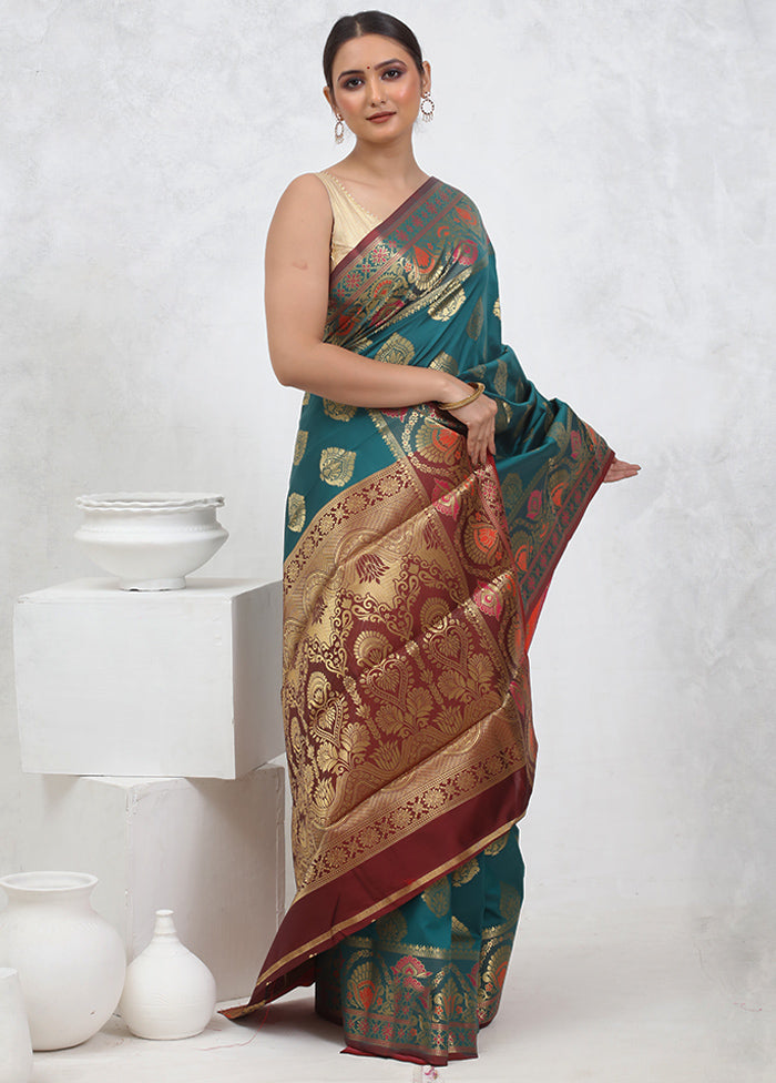 Green Kanjivaram Silk Saree With Blouse Piece