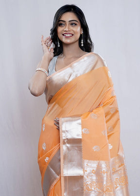 Rust Kanjivaram Silk Saree With Blouse Piece - Indian Silk House Agencies