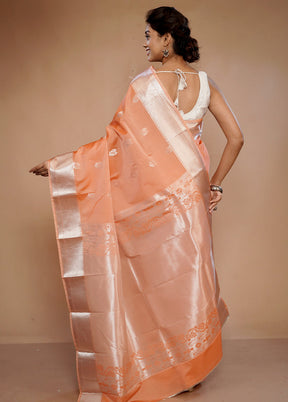 Peach Kanjivaram Silk Saree With Blouse Piece - Indian Silk House Agencies