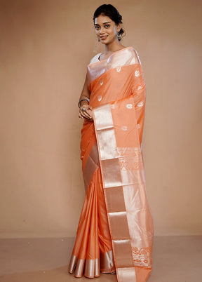 Peach Kanjivaram Silk Saree With Blouse Piece - Indian Silk House Agencies