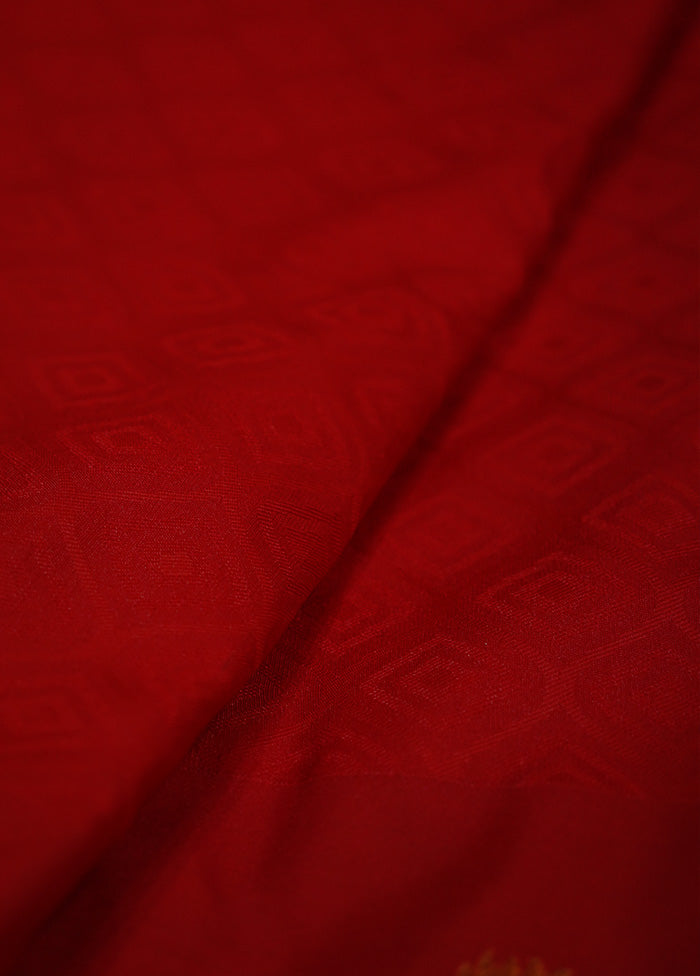 Red Kanjivaram Silk Saree With Blouse Piece - Indian Silk House Agencies