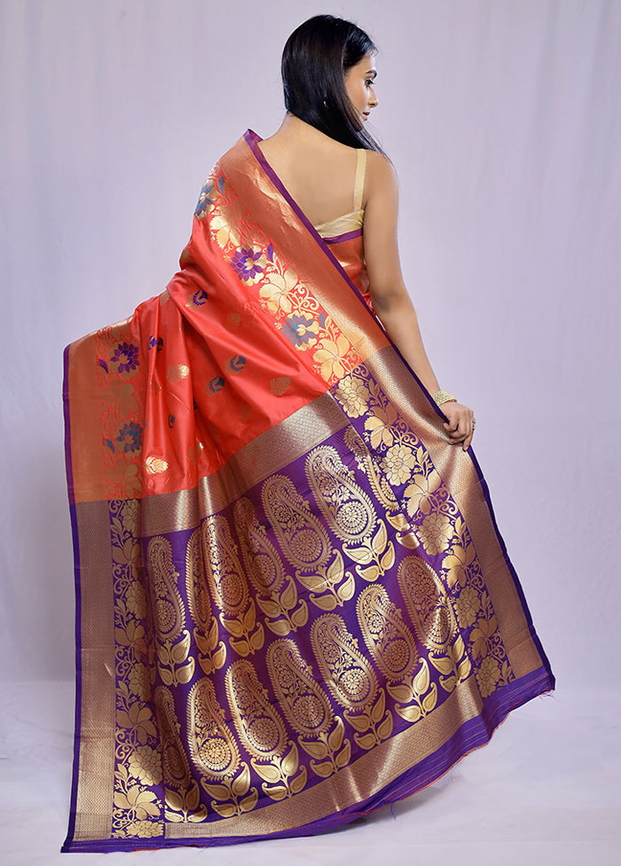 Pink Kanjivaram Silk Saree With Blouse Piece - Indian Silk House Agencies