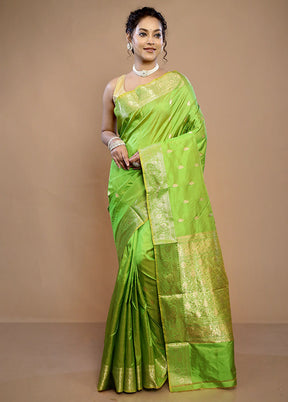 Green Katan Pure Silk Saree With Blouse Piece - Indian Silk House Agencies