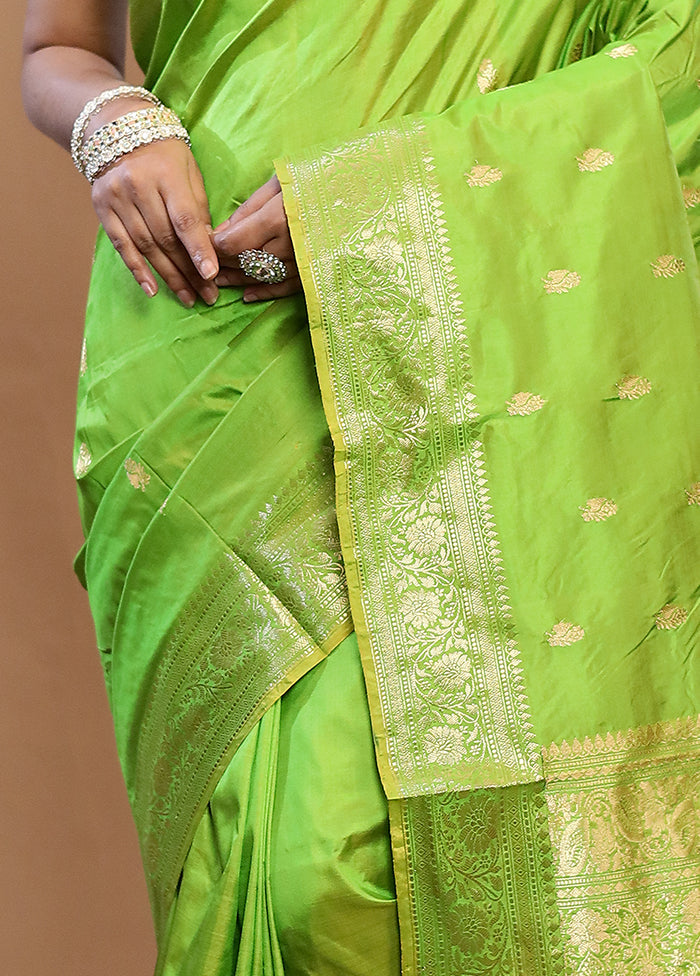 Green Katan Pure Silk Saree With Blouse Piece - Indian Silk House Agencies