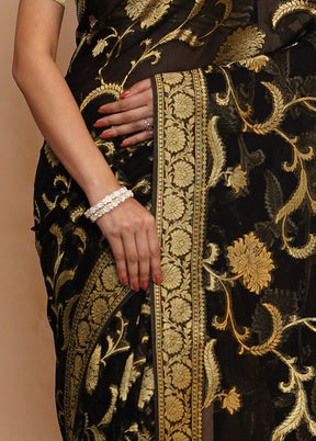 Black Georgette Saree With Blouse Piece - Indian Silk House Agencies