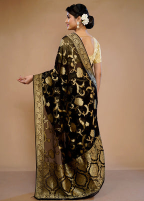 Black Georgette Saree With Blouse Piece - Indian Silk House Agencies