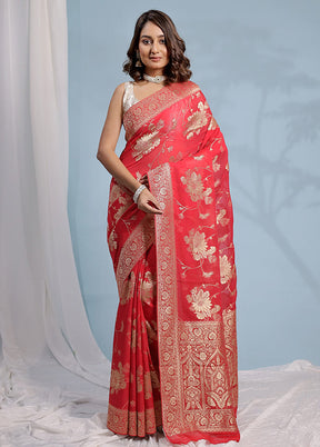 Red Georgette Saree With Blouse Piece - Indian Silk House Agencies