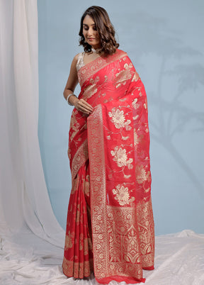 Red Georgette Saree With Blouse Piece - Indian Silk House Agencies