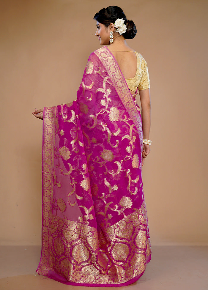 Pink Georgette Saree With Blouse Piece - Indian Silk House Agencies