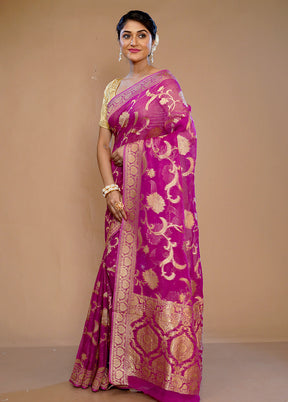 Pink Georgette Saree With Blouse Piece - Indian Silk House Agencies