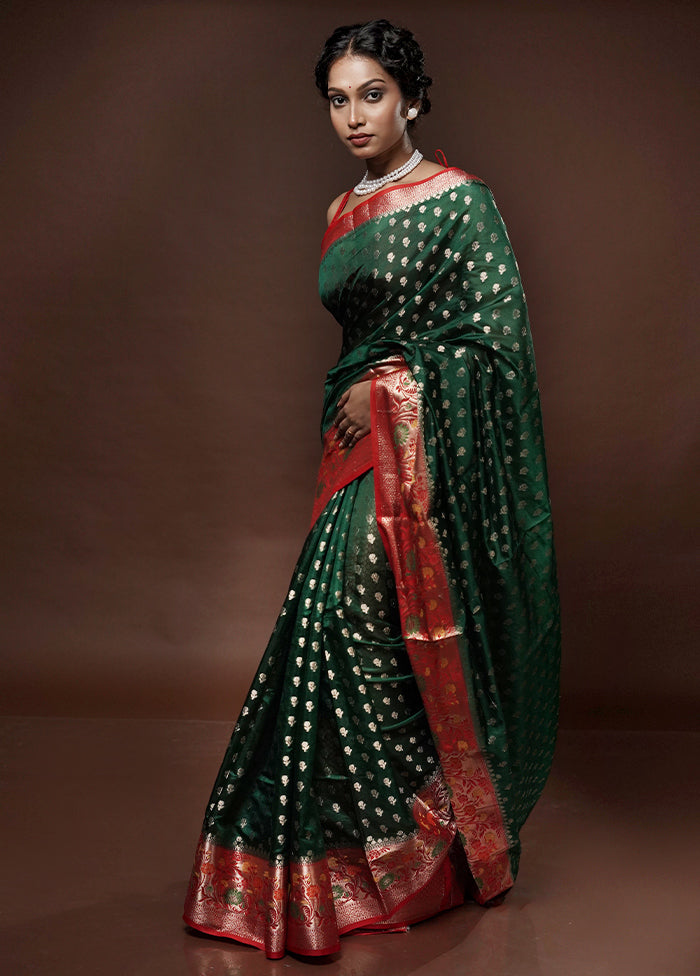 Green Georgette Saree With Blouse Piece - Indian Silk House Agencies