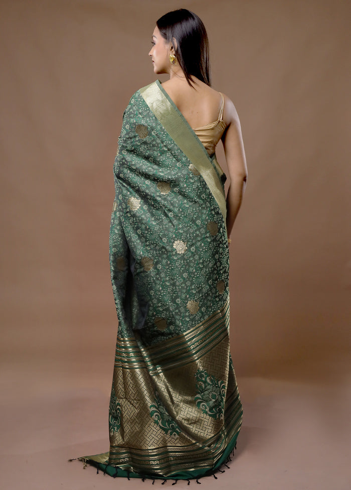 Blue Kanjivaram Silk Saree With Blouse Piece - Indian Silk House Agencies