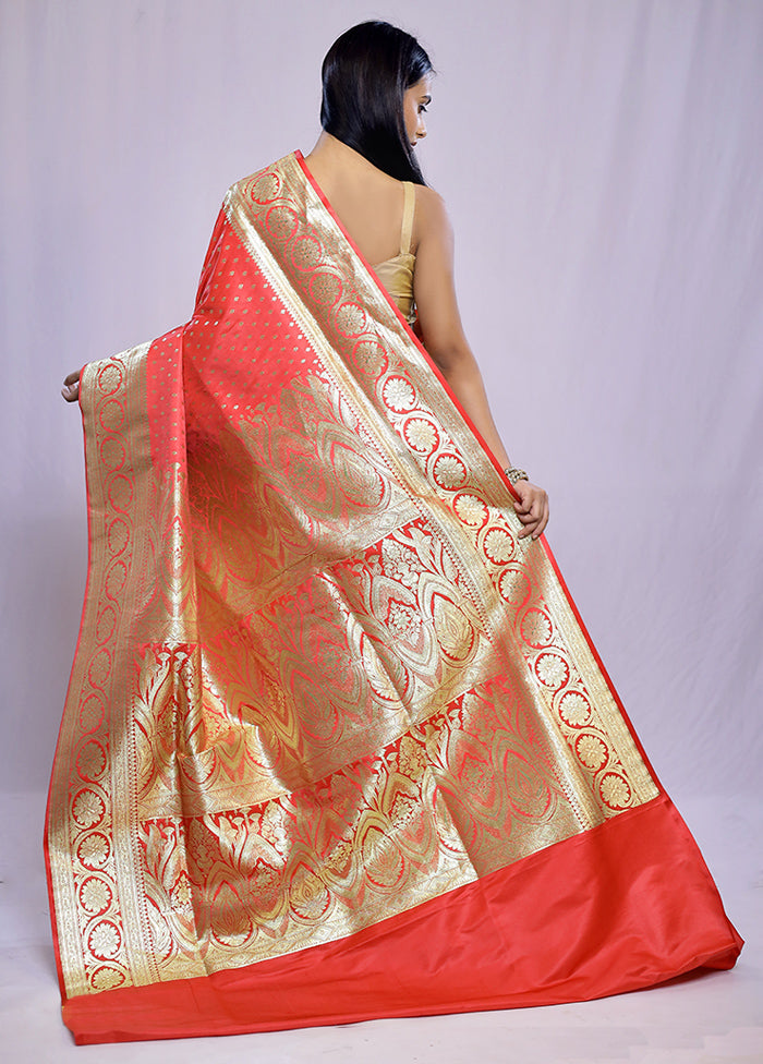 Pink Banarasi Silk Saree With Blouse Piece - Indian Silk House Agencies